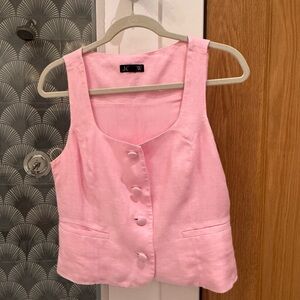 J. Crew Pink Sleeveless Button-Up Top